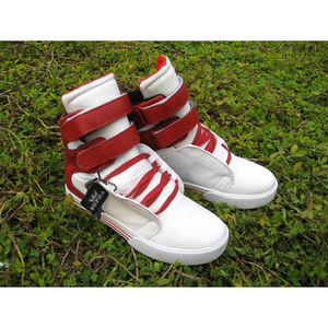 Womens Supra TK Society White Red Leather Shoes