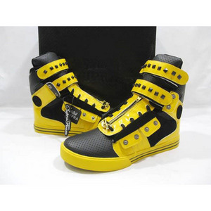 Mens Supra TK Society Terry Kennedy Yellow Black Zipper Hasp High Top