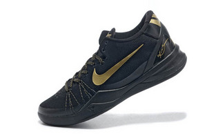 Nike Kobe VIII Elite Shoes Black and Metallic Gold Mens