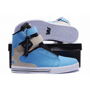 Ladies Supra Tk Society Skate Shoes Blue and Grey Black - High Tops