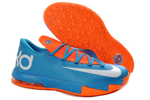 KD VI Womens Size Sport Shoes Clean Blue Orange