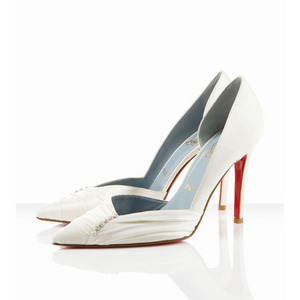 Christian Louboutin Super 100mm Satin Point Pumps Ivory