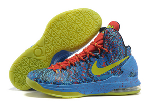 Nike Zoom KD V“Christmas”Sport Grey Violet Force-Strata Grey-Bright Crimson-Electric Green New Design