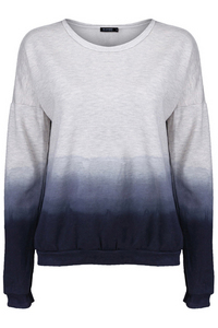 Gradient Color Blue-grey Pullover