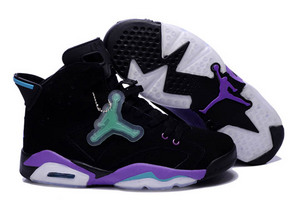 Jordan Retro 6 Mens Shoes Purple & Black