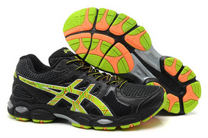 Mens Asics Gel Nimbus 14 Black Green Shoes