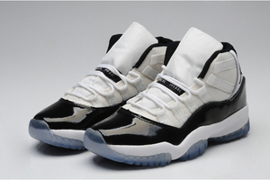 Retro Jordan 11:White/Black/Dark Concord Female Nike Shoes