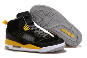 Michael Jordan Retro Shoes Black Yellow and Grey Suede - Men Jordan Spizike