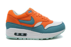 Mens Air Max 87 1 Bright Mandarin Mineral Blue Shoes