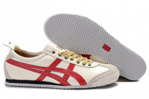 Mens Onitsuka Tiger Mexico 66 Lauta Trainers Beige Red Shoes