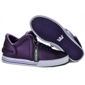 Supra Falcon Purple Wihte Leather Shoes