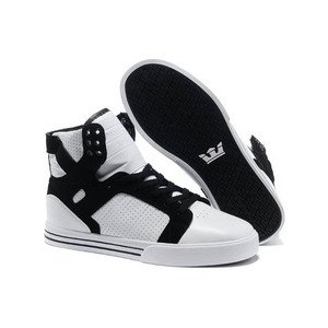 Supra Women Skytop Chad Muska White Black Leather Shoes