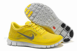 Mens Nike Free Run 3 YellowReflective Silver Shoes