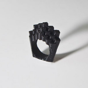 Black 3D printed ring