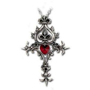 Sacred Heart Crystal Cross Necklace