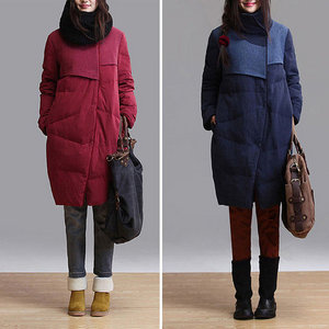 2colors duck down linen wine red Down jacket women от Aolo