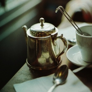 silver teapot