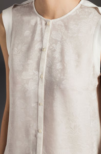 CONTRASTING SILK JACQUARD TOP