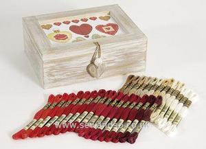 DMC Wooden Thread Box With 30 Stranded Cottons DISC