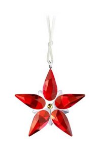 Swarovski Crystal Figurine #905210, Poinsettia Small Ornament