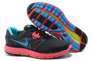 Nike LunarGlide+ 3 Running Shoe Black Pink Blue Womens