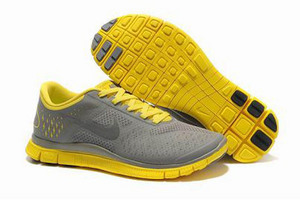 Nike Free 4.0 V2 Running Shoe Wolf Grey Reflective Silver Maize Mens