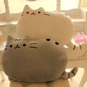 подушка с котом Pusheen, серая