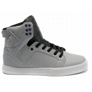 Supra Footwear-Skytop High Tops Grey Black Skate Shoe