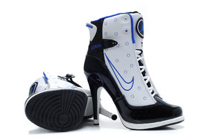 Nike Air Jordan 13 High Heels Shoes in White - Black/Blue Colors Womens