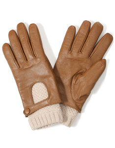 Leather And Knit Driving Gloves