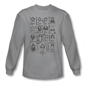 The Hobbit: An Unexpected Journey Thorin, Bilbo and Dwarves Adult Long Sleeve Silver Tee