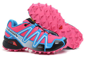 Salomon Speedcross 3 Cross Country Running Shoes Athletic Outdoor Ladies Shoes Pink Blue Black