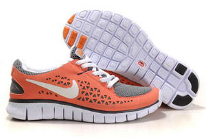 Womens Nike Free Run Siren RedGrey-White Shoes