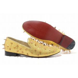 Christian Louboutin Rollerboy Golden Spikes Womens Flat Shoes