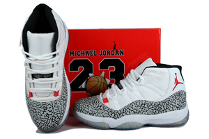 Mens Michael Jordan 11 "Elephant Print" White And Grey Nike Sneak