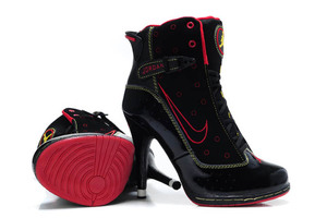 Michael Jordan 13 Ladies High Heels Boots with Features Black/Pink