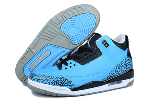 Wolf Grey and Black Blue/White Michael Jordan 3 Dark Powder Shoes Men Size