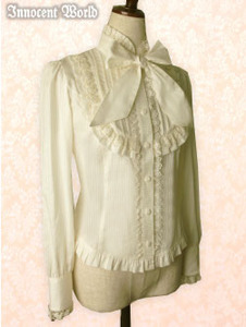 блузка IW Standing Collar Dobby Stripe Blouse