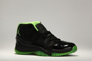 Nike Air Jordan XI Black Neon Green Collection Mens Shoes