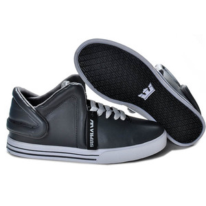 Supra Falcon Carbon Grey Leather White Shoes