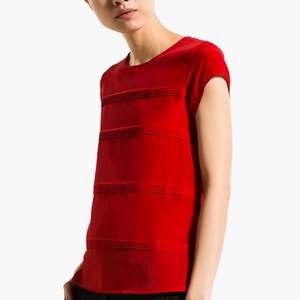 T-SHIRT WITH FRONT PLEATS