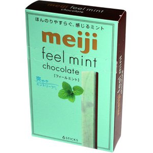 Meiji Feel Mint. Мятно-шоколадные палочки.