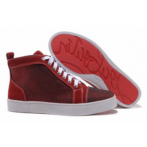 Christian Louboutin Louis Strass High Top Women Sneakers Red