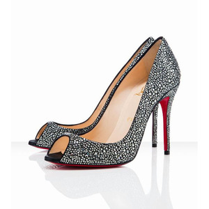 Red Bottom Christian Louboutin Sexy Strass 100mm Peep Toe Pumps Black