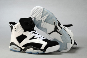 Nike Air Jordan Retro 6 GS Oreo White Black Womens Shoes