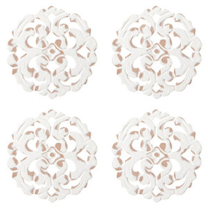 WHITE FLOWER COASTER (SET OF 4)