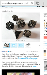 Botanical Dice Set in polished steel