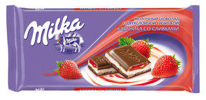 Milka клубника со сливками