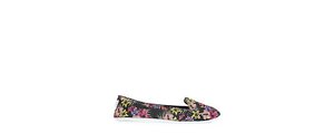 Black Floral Print Espadrilles