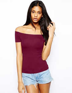 ASOS | ASOS Bardot Neckline Top with Short Sleeve at ASOS